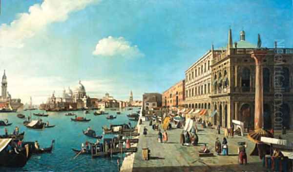 The Riva degli Schiavoni looking south-west towards the entry to the Grand Canal, the Dogana and Santa Maria della Salute - view 1