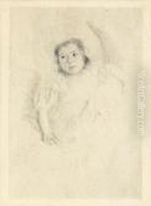 Margot Wearing A Bonnet. by Mary Cassatt