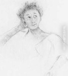 Woman Posed With Hand At Back Of Head by Mary Cassatt