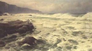 Waves Breaking on a Rocky Shoreline by David James