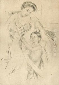 Looking Into The Hand Mirror, No. 3 by Mary Cassatt