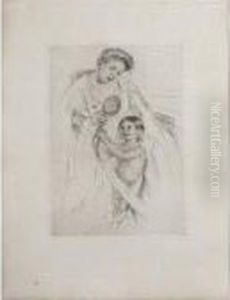 Looking Into The Hand Mirror (no. 3) (b. 202+) by Mary Cassatt