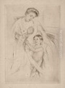 Looking Into The Hand Mirror (no. 3) by Mary Cassatt