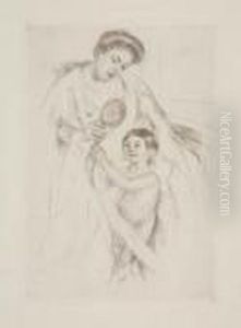 Looking Into The Hand Mirror (no. 3) by Mary Cassatt