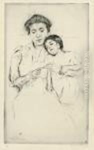 The Crocheting Lesson (la Lecon Decrochet), 1902 (breeskin, 178) by Mary Cassatt