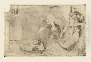 Lydia And Her Mother At Tea (b. 69) by Mary Cassatt