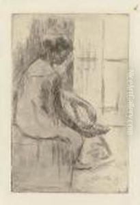 Dressing By A Window (b. 35) by Mary Cassatt