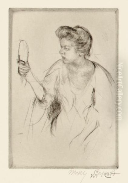 Denise Holding A Hand Mirror (b. 200) - view 1