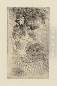 Lydia Looking Toward The Right: Trees Beyond (b. 52) by Mary Cassatt