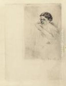 Mrs. Cassatt Sewing (b. 44) by Mary Cassatt
