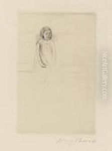 Elsie Holding A Cat And Looking To Right (b. 88) by Mary Cassatt