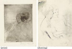 Two Ladies In A Loge, Facing 
Left (no. 2): Final State And Transfer Drawing (b. 17; See B. Cr 755)