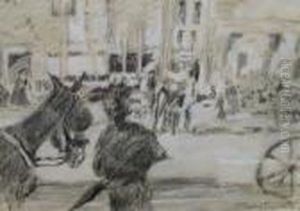 Busy City Street Scene by Mary Cassatt