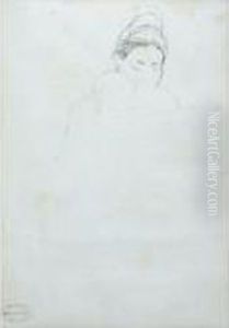 Tete De Femme Et D'enfant Esquisse (mrs. Gardner Cassatt And Her Baby, No. 2) by Mary Cassatt