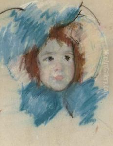 Sketch Of Head Of Margot In A Bonnet Looking To The Right by Mary Cassatt