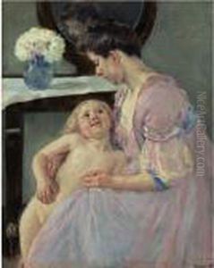 The Mauve Dressing Gown by Mary Cassatt