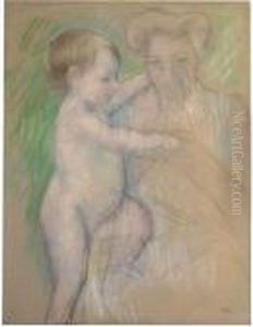 Nude Baby Beside Her Mother by Mary Cassatt