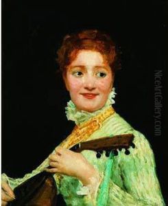 Jeune Femme A La Mandoline