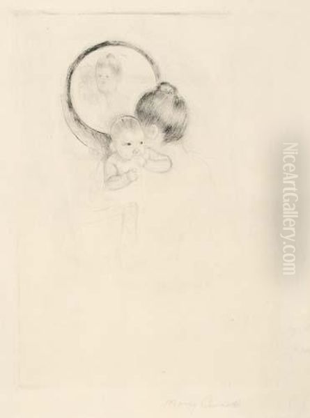 Baby Held Before An Oval Mirror - view 1