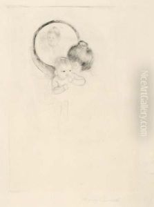 Baby Held Before An Oval Mirror by Mary Cassatt