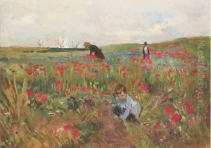 Cueillette De Fleurs Au Champ by Mary Cassatt