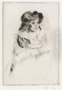 Margot Resting Her Arms On Back Of Armchair by Mary Cassatt