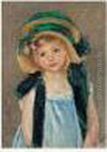 Sara Avec Un Grand Chapeau Et Une Prune En Pendentif by Mary Cassatt
