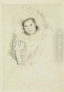Margot Wearing A Bonnet (no. 1)<</b> by Mary Cassatt