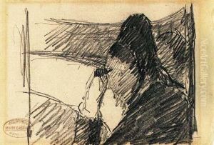 A Woman In Black At The Opera by Mary Cassatt