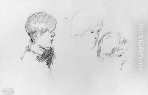 Tetes De Robert De Profil by Mary Cassatt