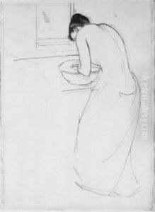 Woman Bathing by Mary Cassatt