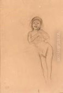 Nude Little Girl Leaning Against Her Mother by Mary Cassatt