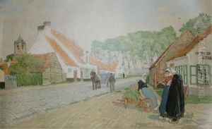 'een Dorpin Het Noorden Van West-vlaanderen' by Hendrick, Henri Cassiers