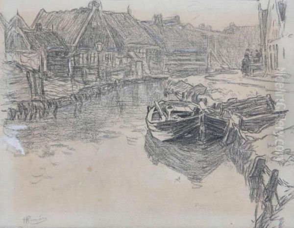 Stadsgezicht Met Bootjes - view 1