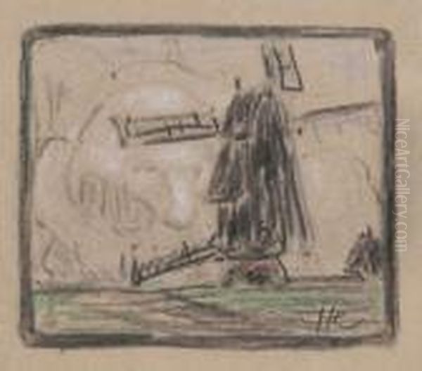 Landschap Met Windmolen - view 1