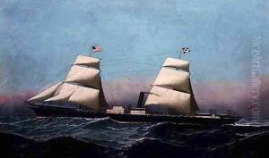 A British Brig Rigged Steamship Outward Bound for America by Antonio Nicolo Gasparo Jacobsen