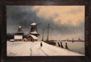 Dutch Winter by Hendrick, Henri Cassiers