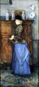 Femme A La Robe Bleue Femme A La Robe Bleue