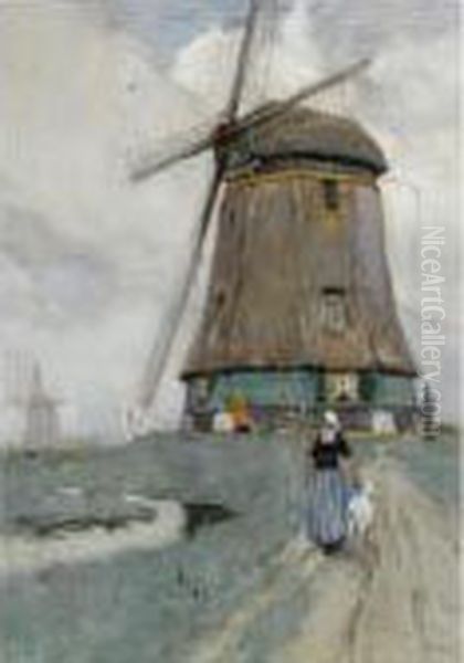 A Windmill Near Volendam - view 1
