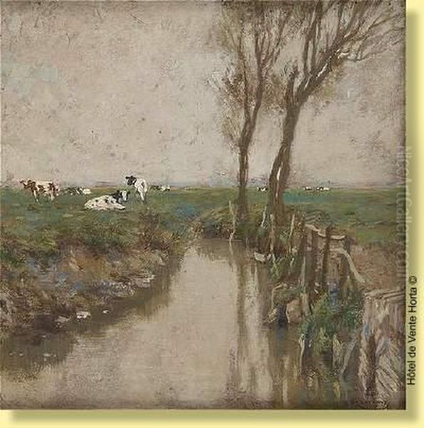 Vaches Au Bord Du Ruisseau - view 1