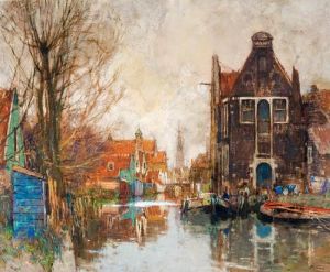 Vuede Ville En Hollande by Hendrick, Henri Cassiers