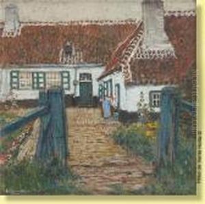 Devant La Ferme by Hendrick, Henri Cassiers