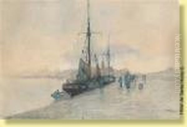 Quai De Roscoff Anime En 1884 - view 1
