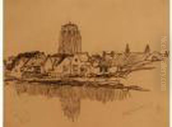 Henricassiers. - Vue De Woudrichem (le Clocher De L'eglise Al'arriere-plan). - view 1