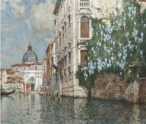 A View Of A Canal In Venice by Hendrick, Henri Cassiers