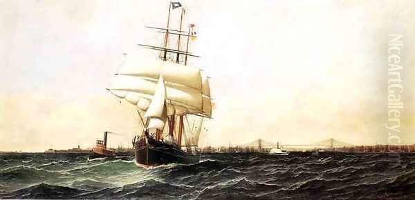 The American Leaving New York Harbor 1884 - view 1