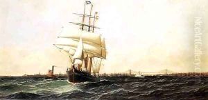 The American Leaving New York Harbor 1884 by Antonio Nicolo Gasparo Jacobsen