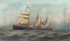 The 'Hekla' under sea by Antonio Nicolo Gasparo Jacobsen