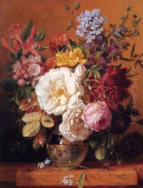 A Still Life With Roses, Forget-Me-Nots, Columbines And Cornflowers - view 1