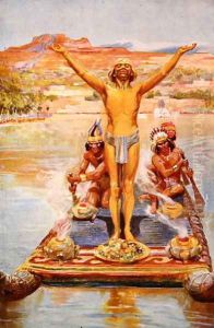 This Golden Being Embarked Upon a Raft from Pioneers in Tropical America